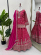 Load image into Gallery viewer, Pink Elegant Simmer Silk Lehenga Set with Dupatta