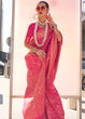 Load image into Gallery viewer, Pink Elegant Soft Banarasi Blended Silk Saree ClothsVilla