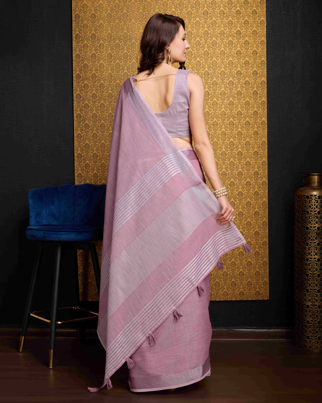 Pink Elegant Solid Saree with Zari Border – Timeless Grace ClothsVilla