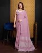Load image into Gallery viewer, Pink Elegant Solid Saree with Zari Border – Timeless Grace ClothsVilla