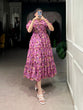 Load image into Gallery viewer, Pink Elegant Tabby Silk Printed Frock – A Timeless Statement of Sophistication