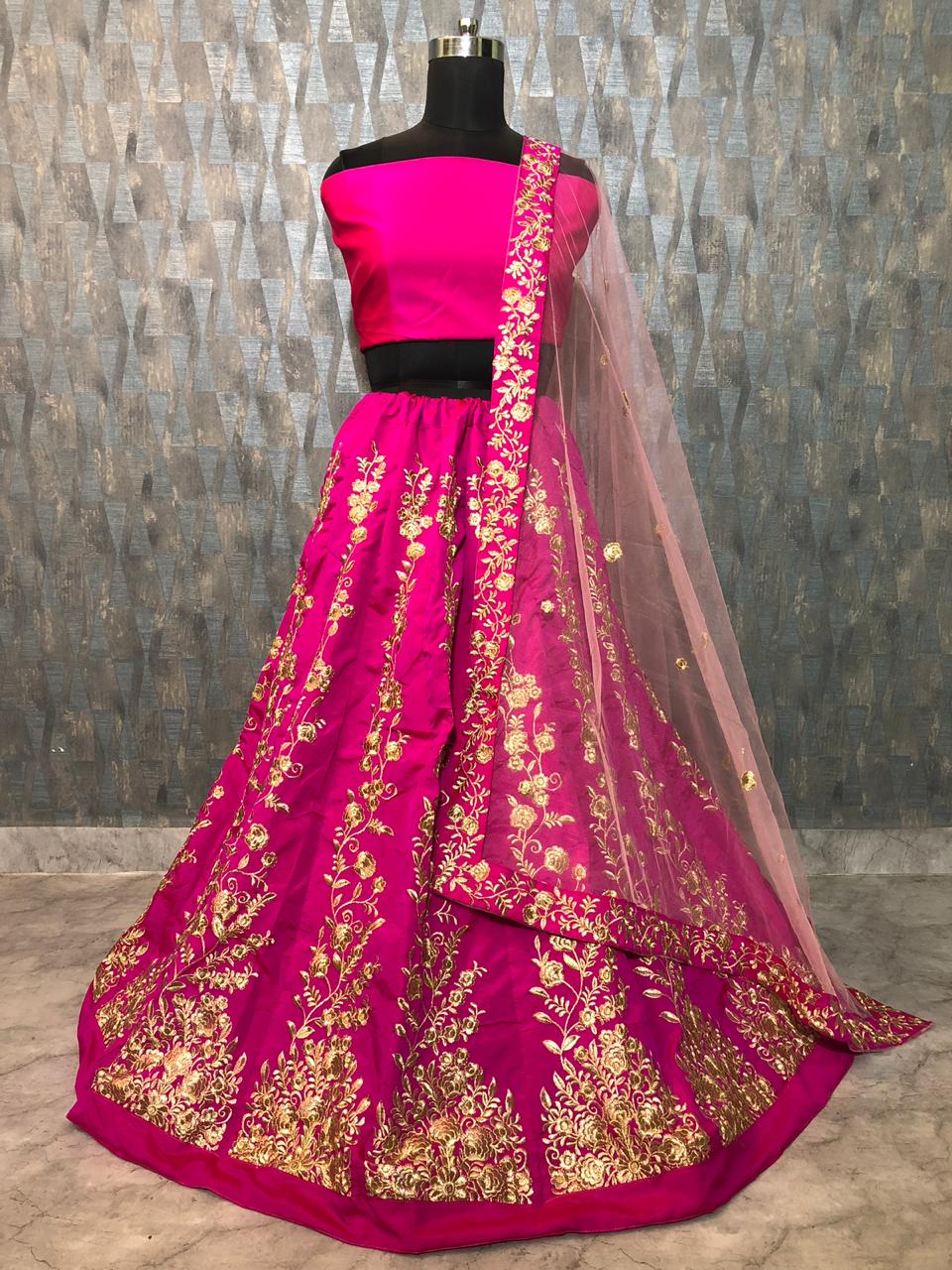 Pink Elegant Tapeta Silk Lehenga Set ClothsVilla