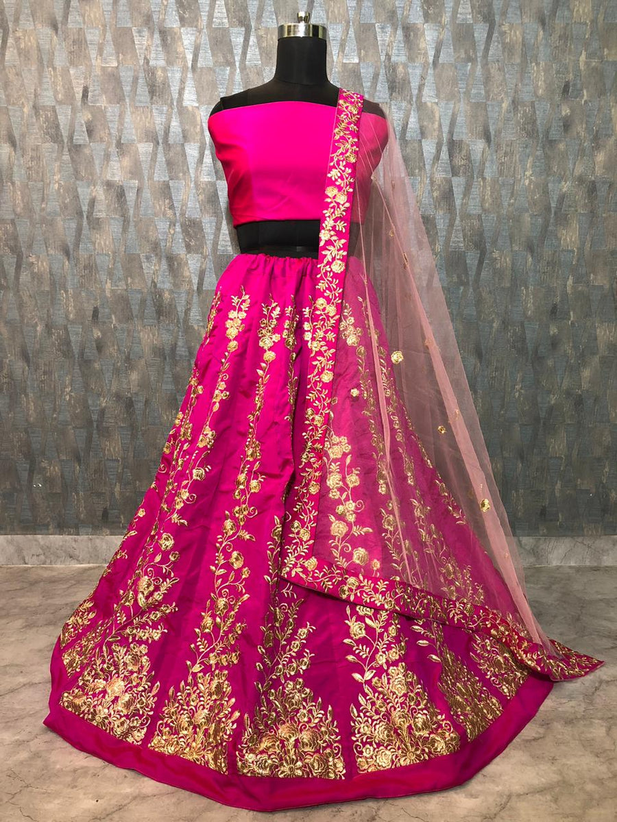 Pink Elegant Tapeta Silk Lehenga Set