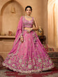 Load image into Gallery viewer, Pink Elegant Tissue Lehenga Choli with Matching Dupatta – Sequins, Stones &amp; Thread Embroidery Festive &amp; Party Wear ClothsVilla