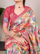 Load image into Gallery viewer, Pink Elegant Tussar Silk Floral Printed Saree with Viscose Border ClothsVilla