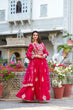Load image into Gallery viewer, Pink Elegant Vichitra Silk Embroidered Gown with Net Dupatta Clothsvilla