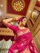 Load image into Gallery viewer, Pink Elegant Women's Pure Soft Banarasi Silk Paithani Saree with Intricate Zari Weaving ClothsVilla