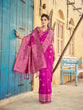 Load image into Gallery viewer, Pink Elegant Zari Woven Cotton Slub Saree with Georgette Blouse ClothsVilla