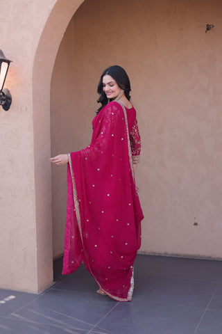 Pink Embroidered Anarkali Gown ClothsVilla