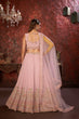 Load image into Gallery viewer, Exquisite Pink Embroidered Fox Georgette Girlish Trendy Lehenga ClothsVilla