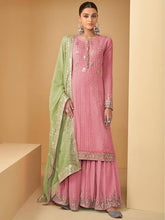 Load image into Gallery viewer, Pink Embroidered Georgette Pakistani Suit