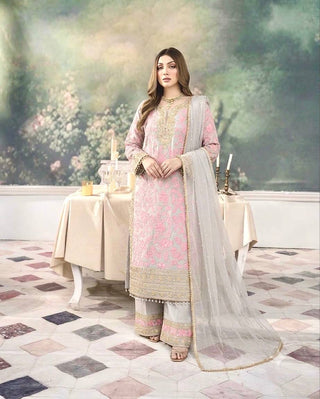 Pink Embroidered Kurta Palazzo Set ClothsVilla