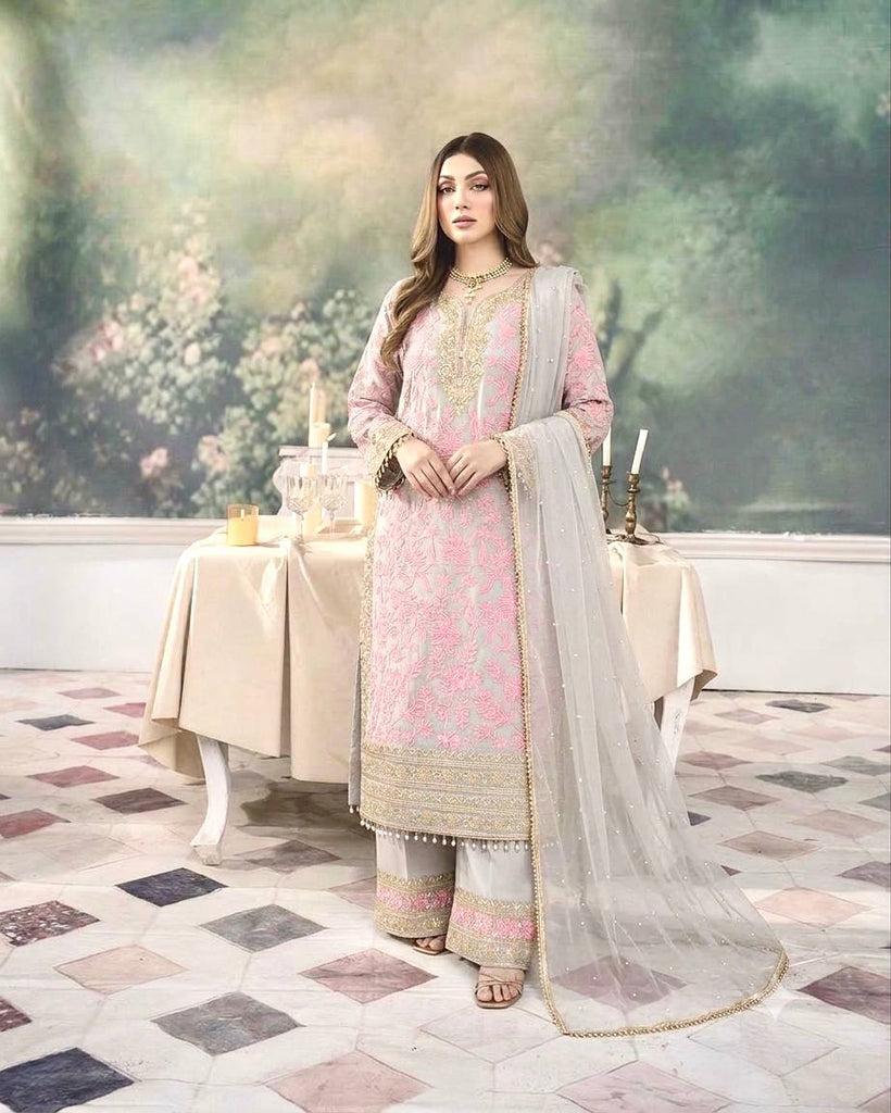 Pink Embroidered Kurta Palazzo Set ClothsVilla
