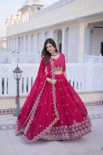 Pink Embroidered Lehenga Choli Set ClothsVilla
