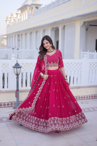 Pink Embroidered Lehenga Choli Set ClothsVilla
