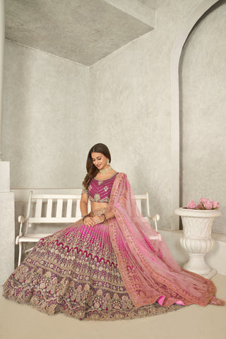 Captivating Pink Embroidered Lehenga Choli Set - Perfect for Brides ClothsVilla