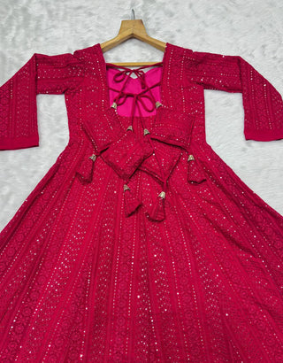 Pink Embroidered Top Sharara Set ClothsVilla