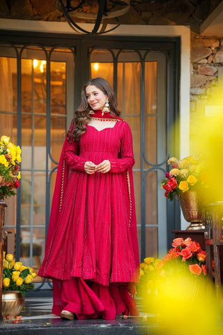 Pink Embroidered Top Sharara Set ClothsVilla