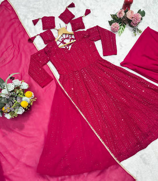 Pink Embroidered Top Sharara Set ClothsVilla