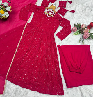 Pink Embroidered Top Sharara Set ClothsVilla