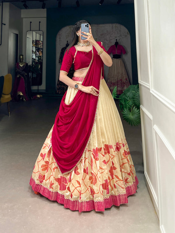 Pink Exquisite Silk Lehenga Set with Lace Touch - Stitched, Perfect for Every Celebration