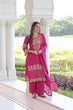 Load image into Gallery viewer, Pink Faux Blooming Embroidered Kurti Pant Set ClothsVilla