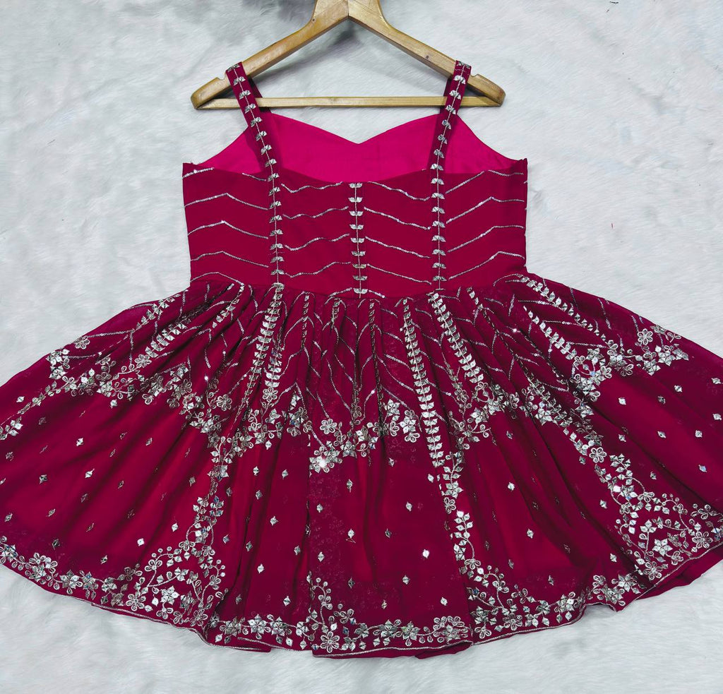 Pink Faux Blooming Sequins & Zari Embroidered Sharara Set ClothsVilla