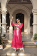 Load image into Gallery viewer, Pink Faux Georgette Bandhani Shrug with Kutchi Patchwork ClothsVilla