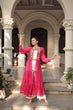 Load image into Gallery viewer, Pink Faux Georgette Bandhani Shrug with Kutchi Patchwork ClothsVilla