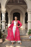 Pink Faux Georgette Bandhani Shrug with Kutchi Patchwork ClothsVilla