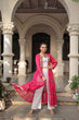 Load image into Gallery viewer, Pink Faux Georgette Bandhani Shrug with Kutchi Patchwork ClothsVilla