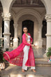 Load image into Gallery viewer, Pink Faux Georgette Bandhani Shrug with Kutchi Patchwork ClothsVilla
