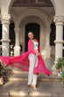 Load image into Gallery viewer, Pink Faux Georgette Bandhani Shrug with Kutchi Patchwork ClothsVilla