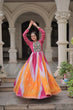 Load image into Gallery viewer, Pink Faux Georgette Bandhej Print Gown with Gamthi Embroidery &amp; Mirror Work ClothsVilla