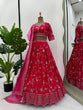 Load image into Gallery viewer, Pink Faux Georgette Thread &amp; Sequin Embroidered Lehenga Choli Set with Fancy Dupatta ClothsVilla
