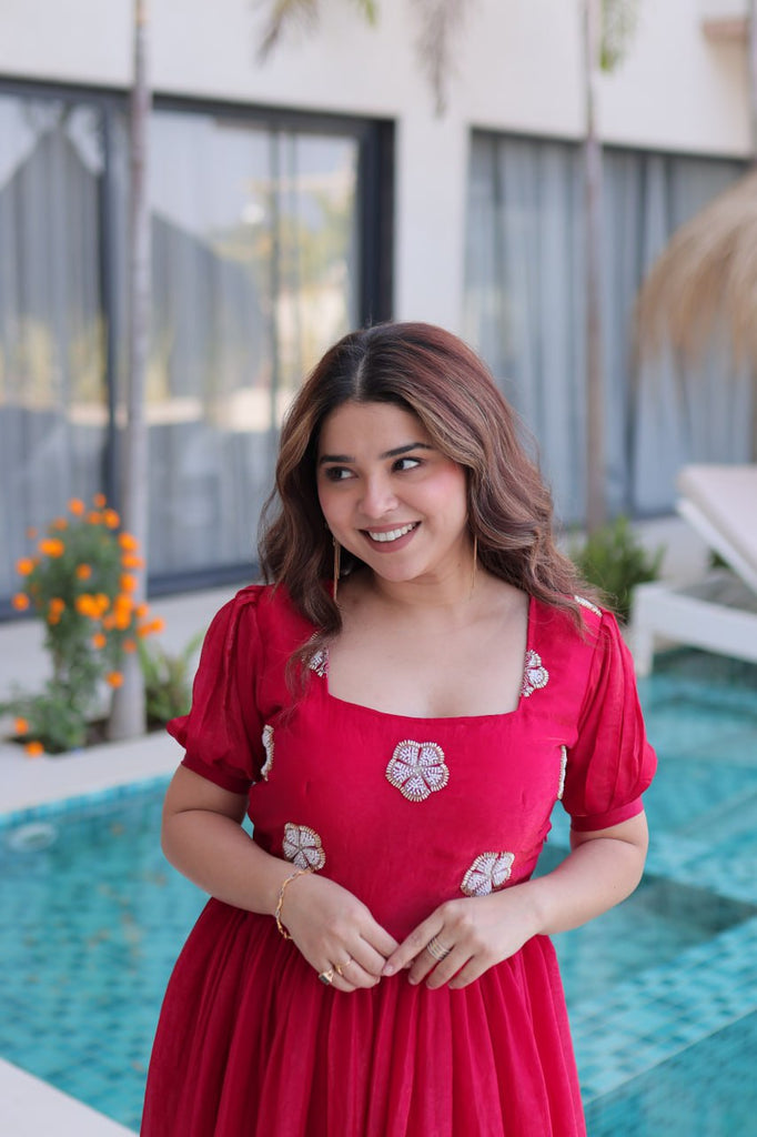 Pink Fendi Silk Embroidered Gown