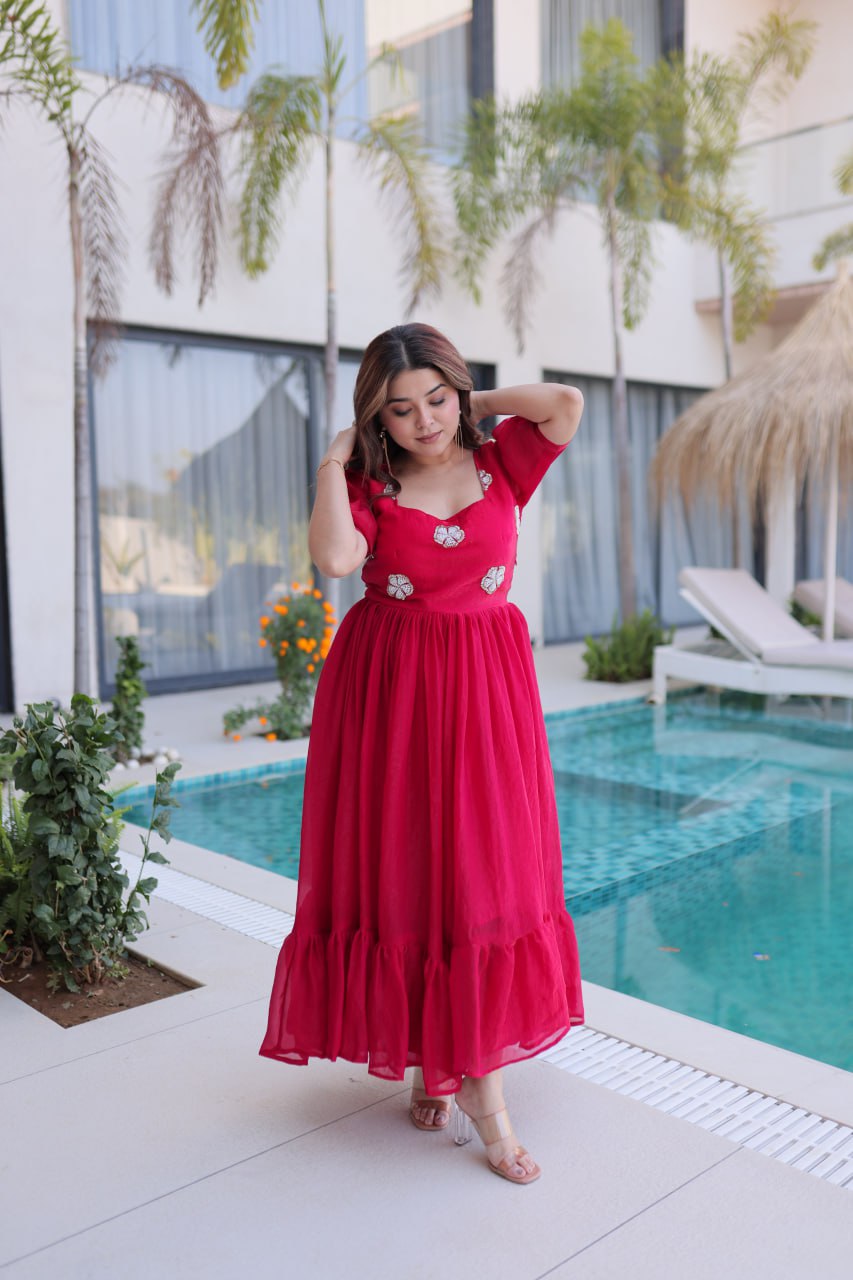 Pink Fendi Silk Embroidered Gown Secondary image