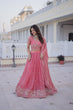 Load image into Gallery viewer, Pink Fendi Silk Zari Sequins Lehenga Choli ClothsVilla