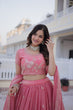 Load image into Gallery viewer, Pink Fendi Silk Zari Sequins Lehenga Choli ClothsVilla