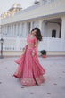 Load image into Gallery viewer, Pink Fendi Silk Zari Sequins Lehenga Choli ClothsVilla
