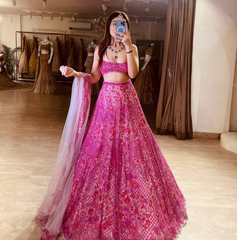 Pink Festive Designer Lehenga Choli ClothsVilla Main image