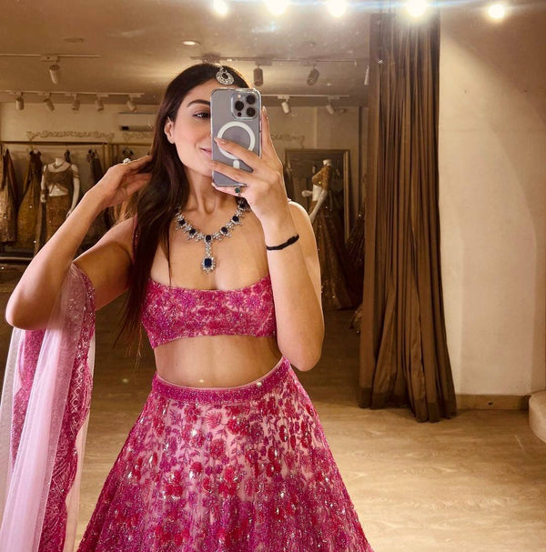 Pink Festive Designer Lehenga Choli ClothsVilla