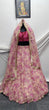 Load image into Gallery viewer, Pink Floral Printed Organza Lehenga Choli Set ClothsVilla