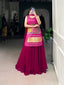Pink Gaji Silk Printed & Handwork Kurti Set with Georgette Plazo and Dupatta – Fully Stitched ClothsVilla