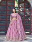 Pink Georgette Digital Print Lehenga ClothsVilla
