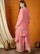 Load image into Gallery viewer, Pink Georgette Embroidered Kurta Palazzo Set with Dupatta ClothsVilla