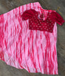Load image into Gallery viewer, Pink Georgette Lehenga &amp; Blouse Set with Lahariya Print &amp; Mirrorwork ClothsVilla