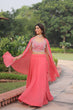 Load image into Gallery viewer, Pink Georgette Lehenga Choli with Shrug ClothsVilla