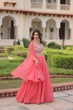 Load image into Gallery viewer, Pink Georgette Lehenga Choli with Koti Shrug ClothsVilla
