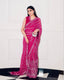 Pink Georgette Saree with Sequins, Thread & Dori Work Paired with Unstitched Japan Satin Blouse ClothsVilla